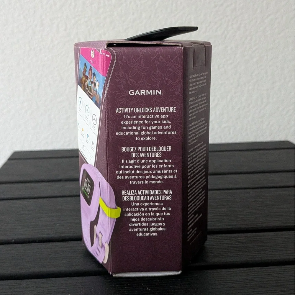 New Garmin Vivofit Jr. 3 Kids Fitness Tracker Walking Swimming Lilac Floral
